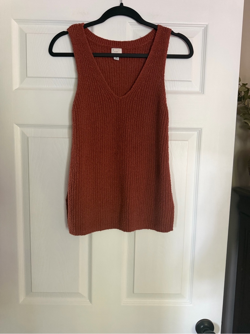 A New Day Target Fall V-Neck Knit Sweater Tank Top Rust Sz Medium